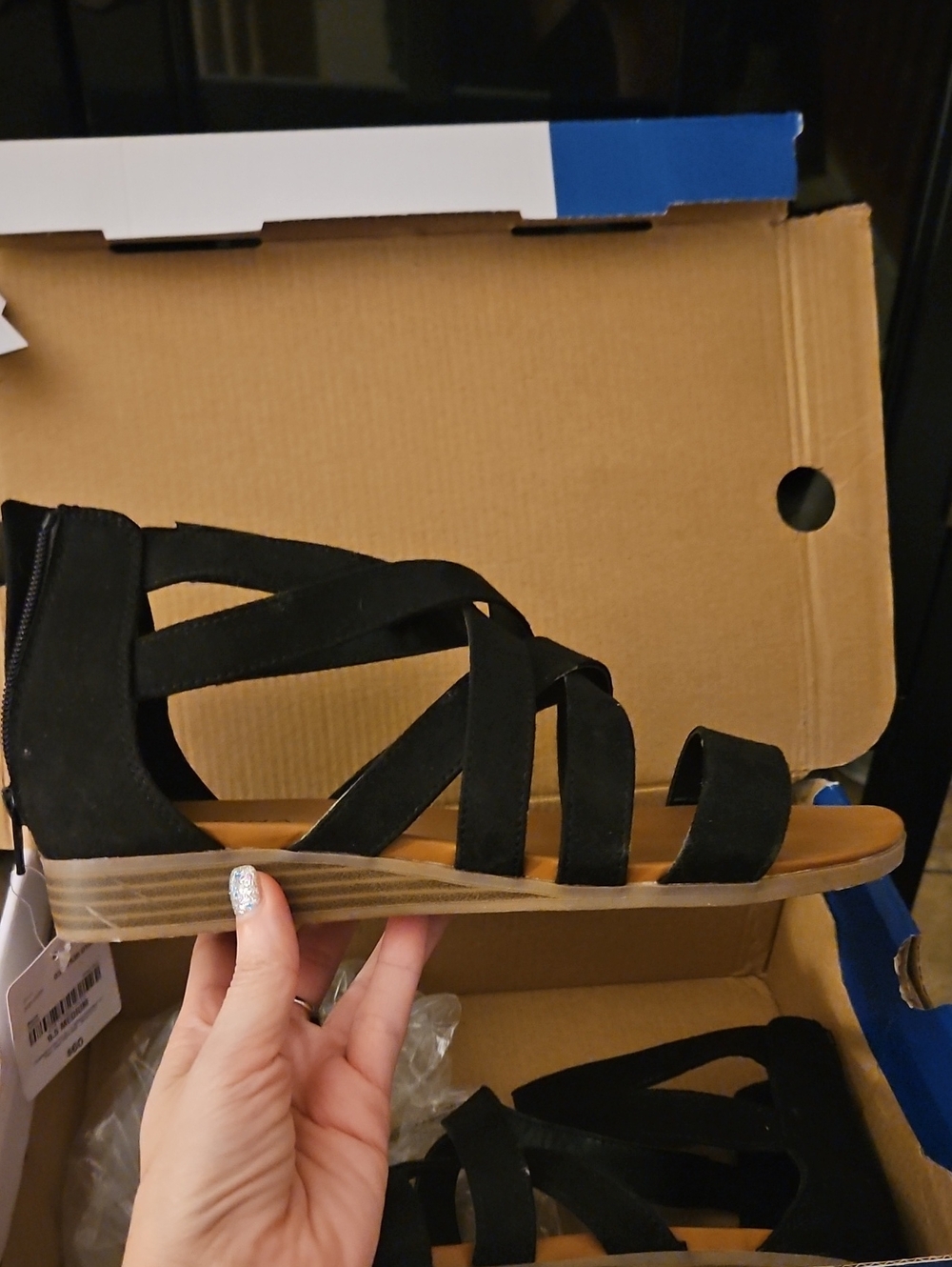 Arizona Jean Company Black Strappy Gladiator Sandals